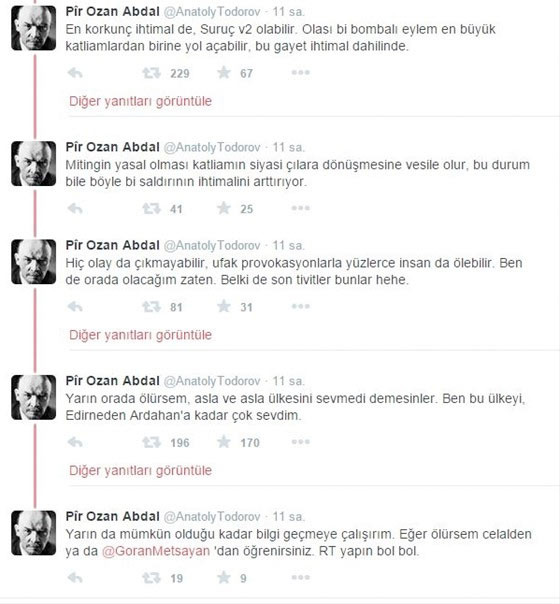 ankara patlaması tweet