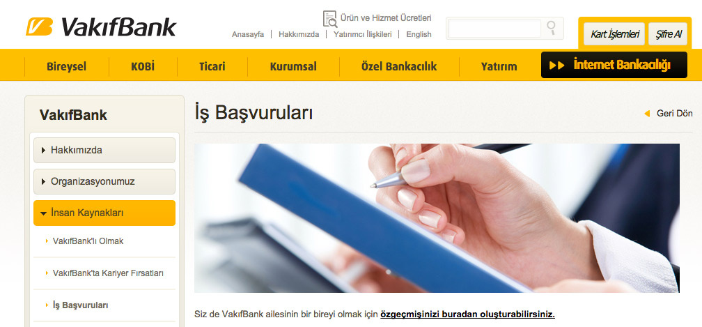 vakıfbank personel alımı iş başvurusu ekranı 2015