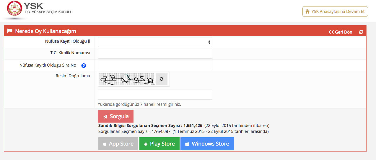 ysk seçmen sandık no sorgulama ekranı 1 kasım 2015